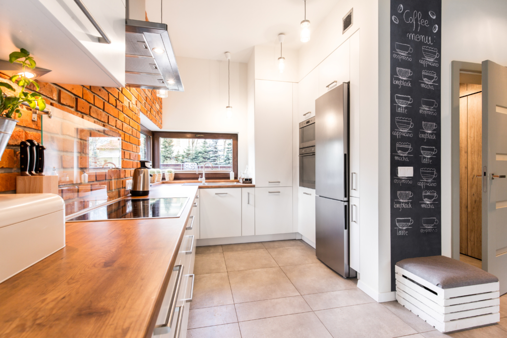 red brick kitchen renovation